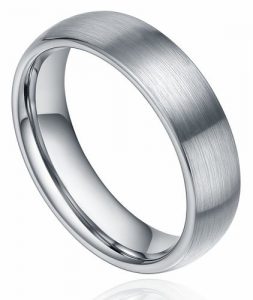 6mm/8mm Unisex Titanium Ring Brushed Dome Wedding Bands Comfort Fit