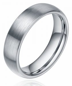 6mm/8mm Unisex Titanium Ring Brushed Dome Wedding Bands Comfort Fit