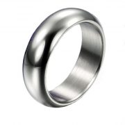 7MM Men’s Unisex Titanium Steel White Glossy Pure Polished Wedding Ring