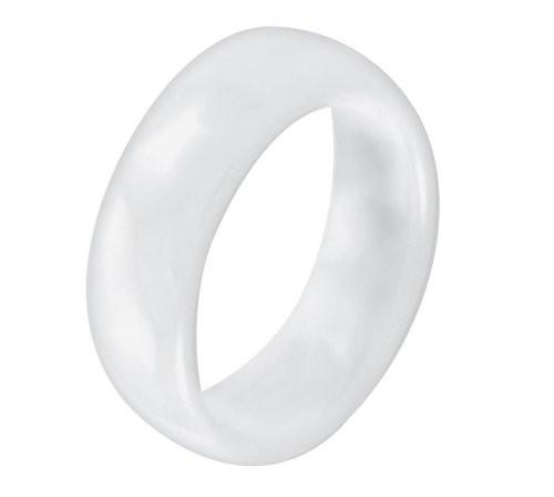 7mm White Ceramic Domed High Polished Wedding Band Ring For Men Or Ladies