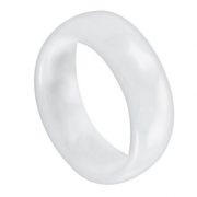 7mm White Ceramic Domed High Polished Wedding Band Ring For Men Or Ladies