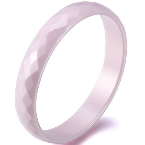 3.5mm Comfort Fit Pink Faceted Ceramic Ring Ladies Love Engagement