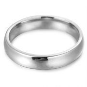 Stainless Steel Womens Mens Plain Wedding Band Ring Polished Charm 4mm