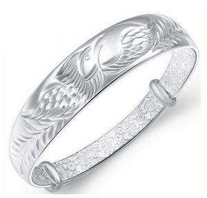 Women's 925 Sterling Silver Folk-custom Phoenix Bangle Bracelets