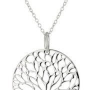 Sterling Silver Tree of Life Disk Chain Pendant Necklace