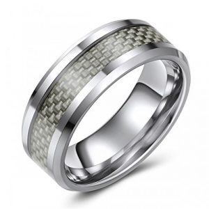 Tungsten Wedding or Fashion Ring with Carbon Fiber Inlay - Modern - Hip - Trendy - Chic - Comfort Fit