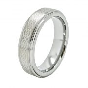 6mm Men’s or Ladies Tungsten Carbide Ring Wedding Band with Laser Engraved Celtic Kno