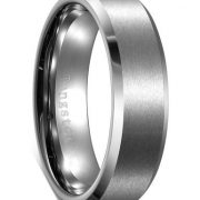 6mm Tungsten Ring for Men Matte Finish Polished Edge Mens Wedding Band