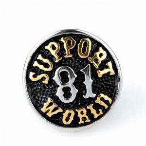 Men's 316L Stainless Steel Classic 81 Support World Ring for Harley Rider Motor Biker