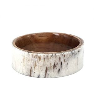 8mm Koa Wood Sleeve and Deer Antler Outer Band Ring