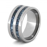 Turquoise Ring For Men, Titanium Wedding Band, Handmade Jewelry